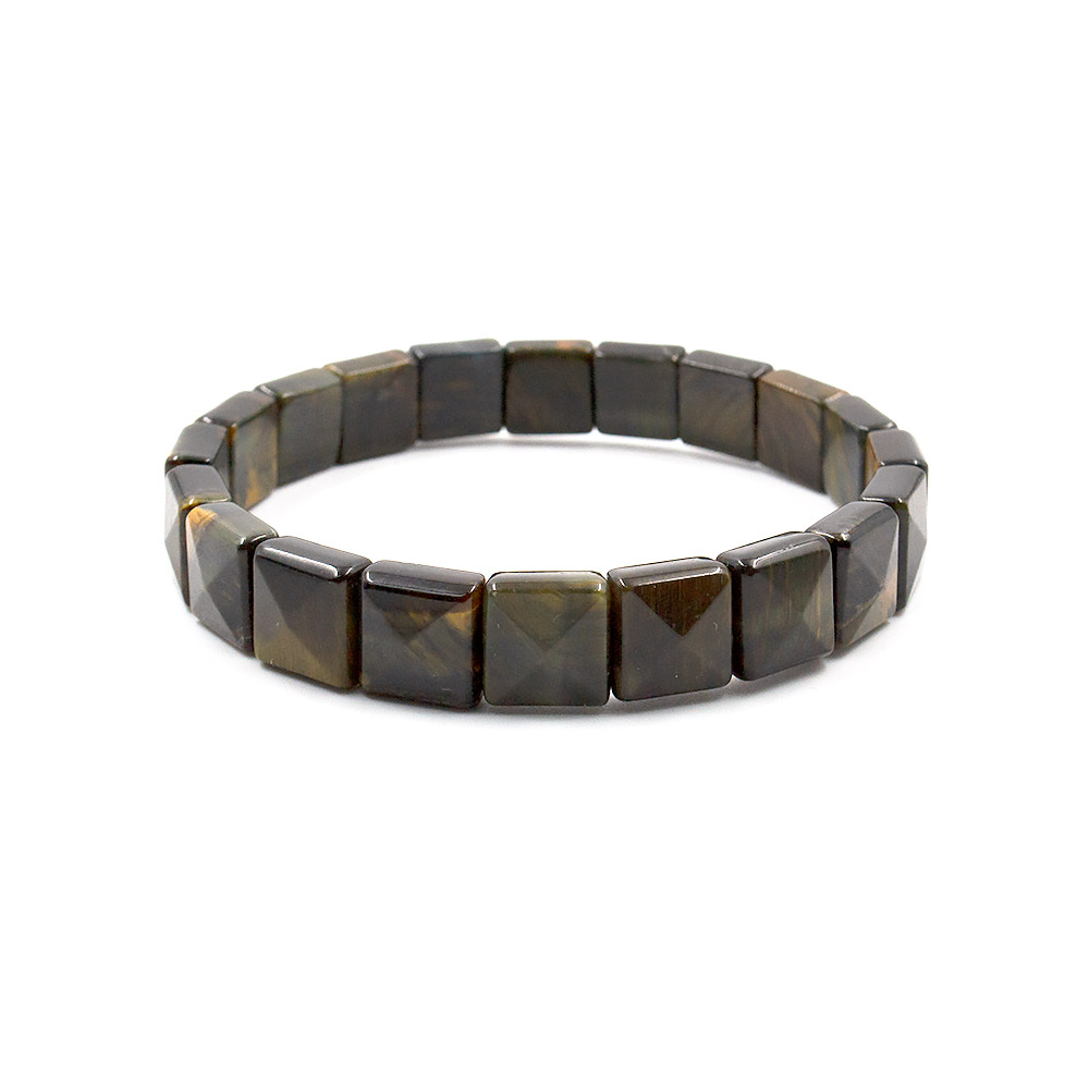 Фото товара браслет из соколиного и тигрового глаза квадрат 10*10 мм грань