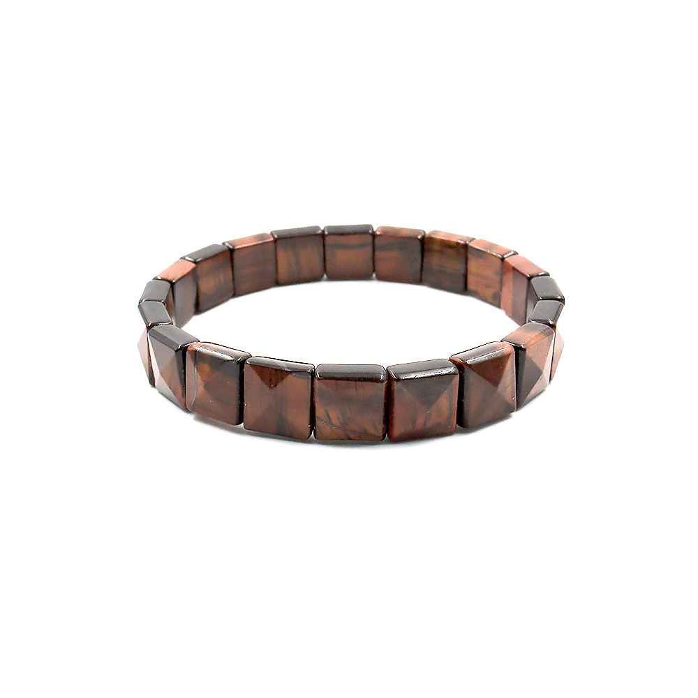 Браслет из бычьего глаза квадрат 10*10 мм грань