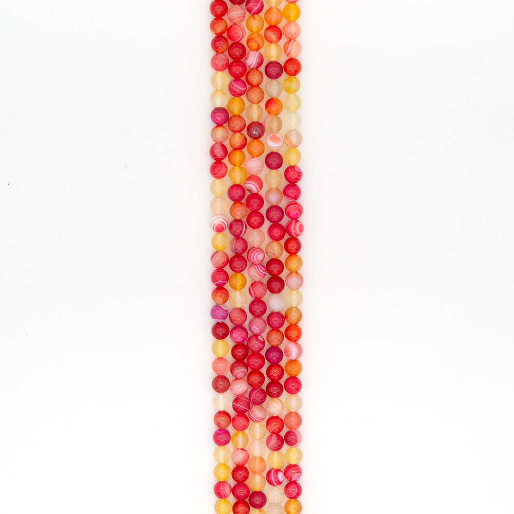 Фото товара агат шар цвет красно-розовый 8 мм