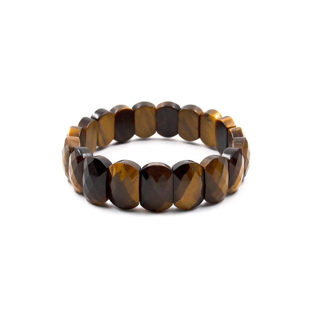 Браслет из тигрового глаза сегмент 14*10 мм грань люкс