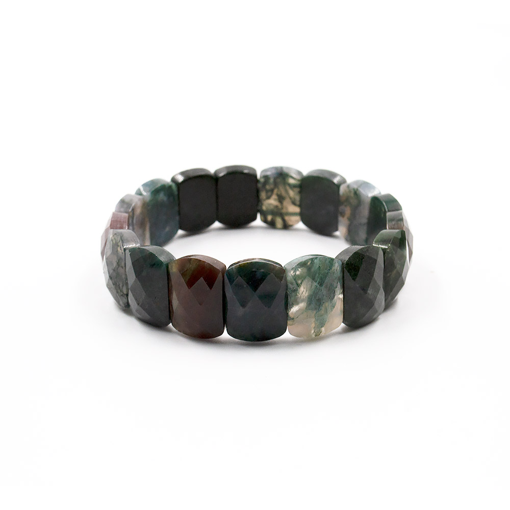 Фото товара браслет микс агат,яшма,халцедон сегмент 15*12 мм грань люкс