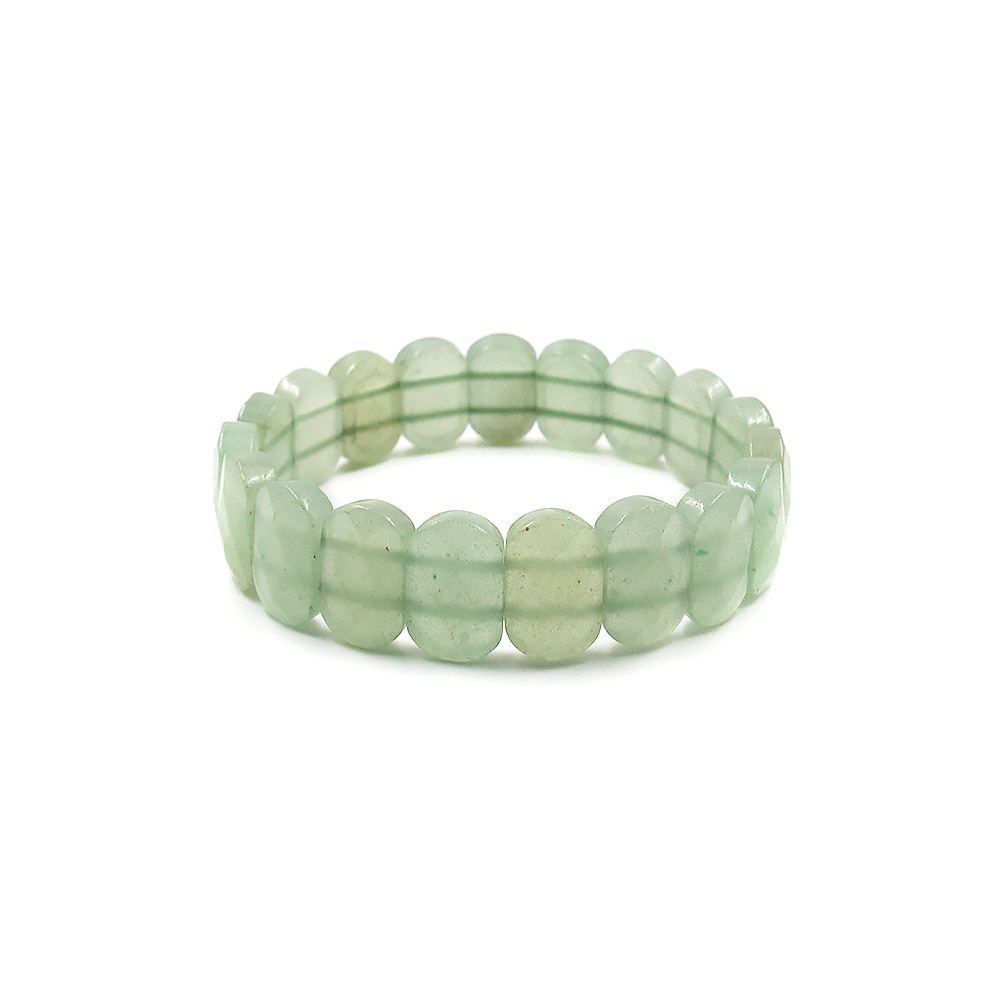 Фото товара браслет из авантюрина зеленого сегмент овальный 15*11 мм грань