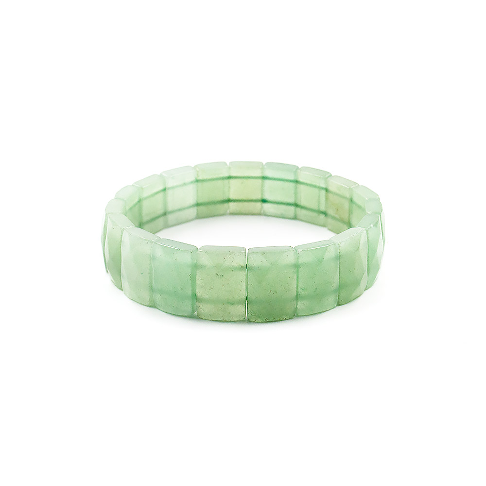 Фото товара браслет из авантюрина зеленого сегмент прямоугольный 15*11 мм грань