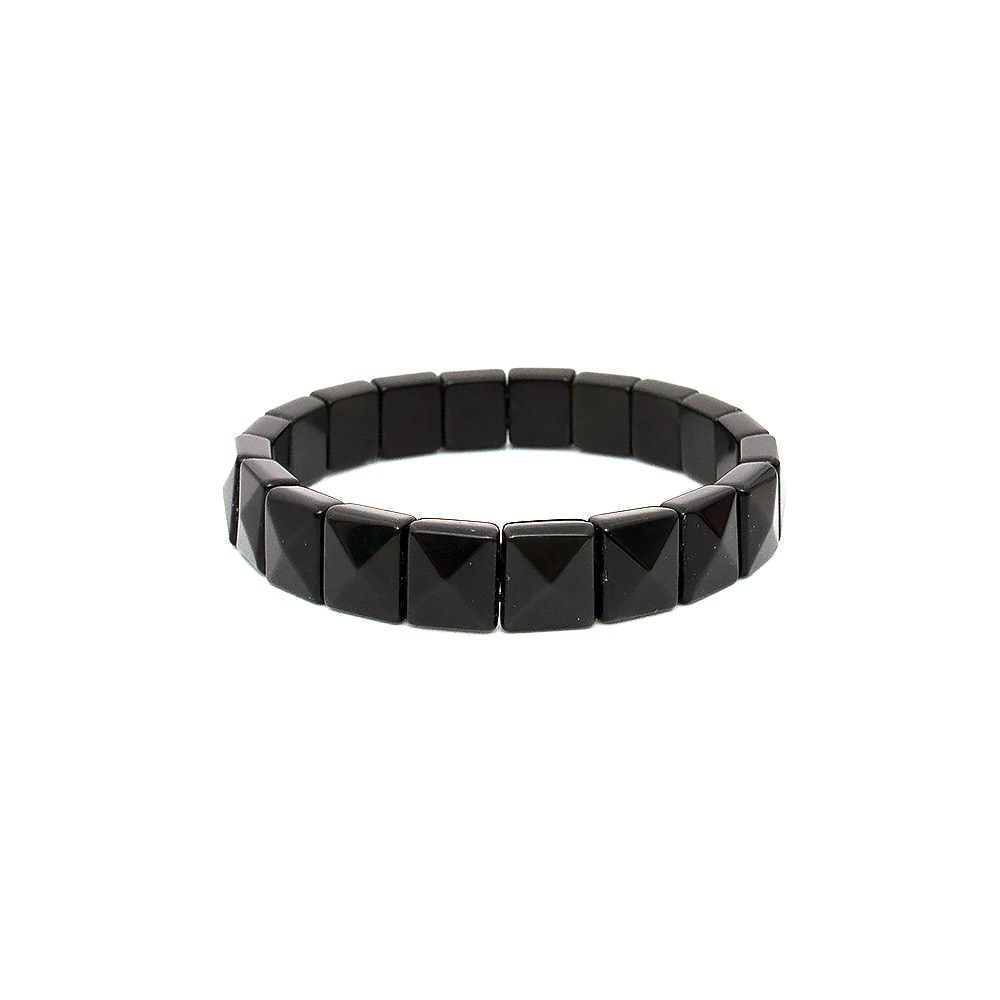 Браслет из обсидиана радужного квадрат 10*10 мм грань