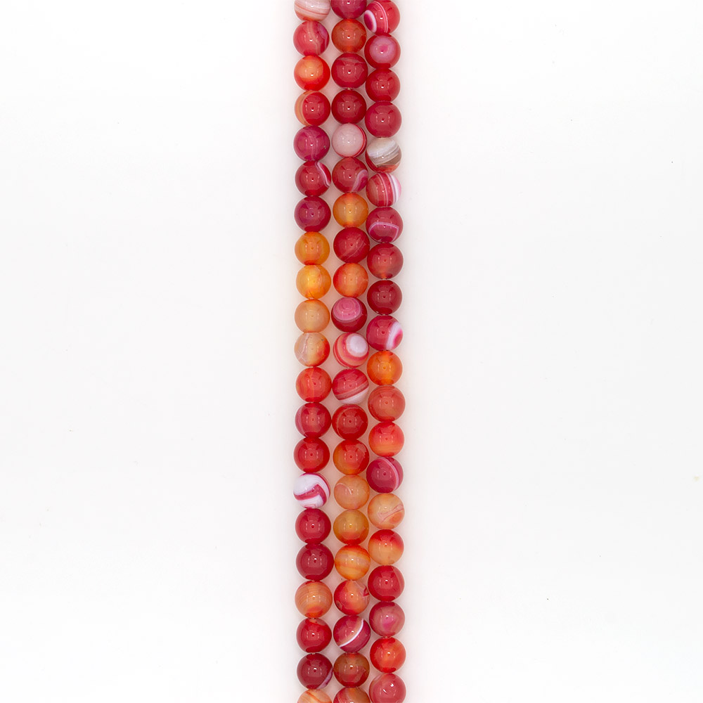 Фото товара агат шар цвет красно-розовый 12 мм