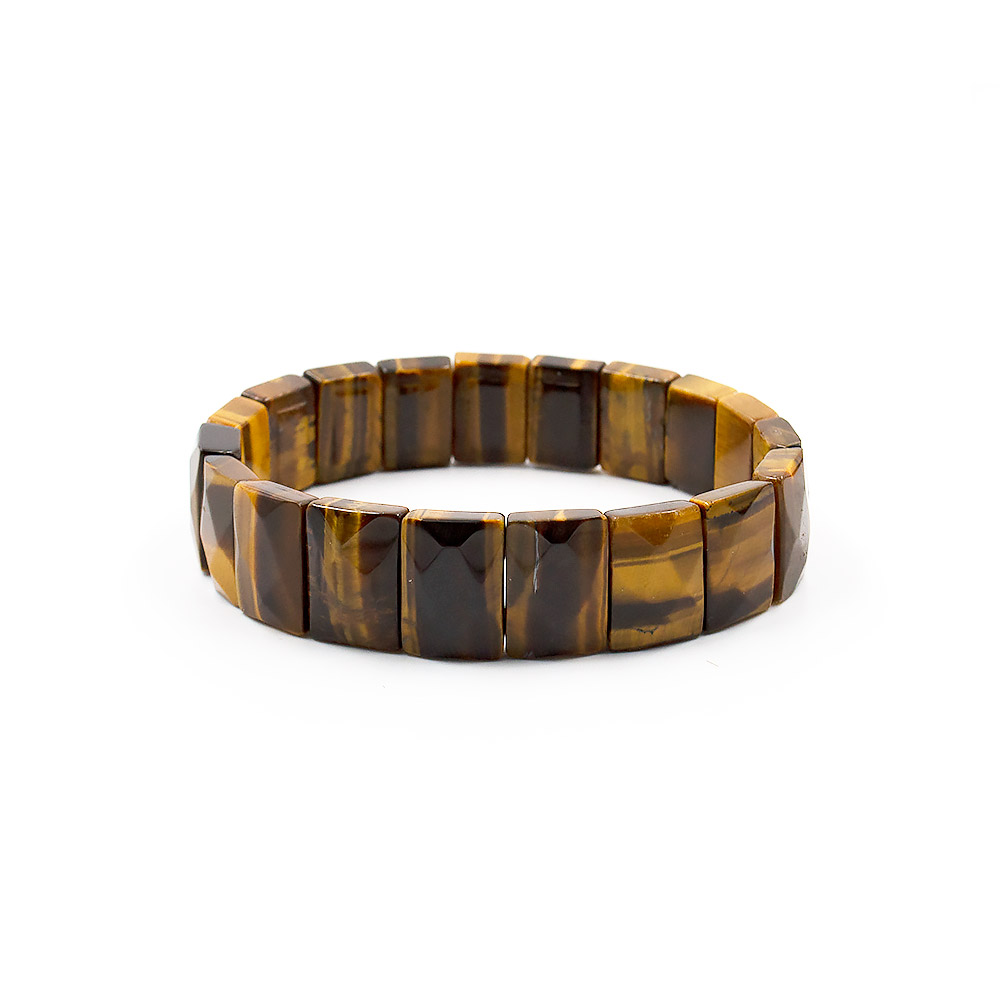 Браслет из тигрового глаза сегмент прямоугольный 15*11 мм грань