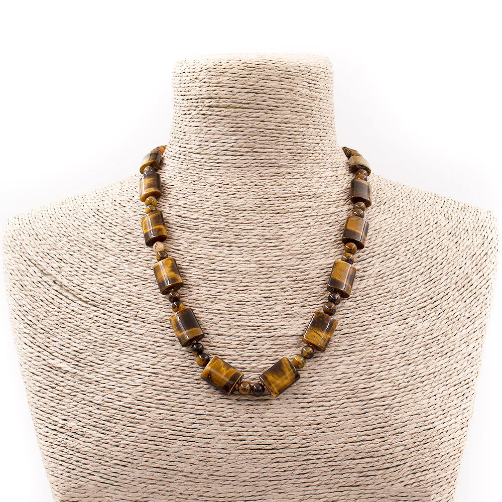 Фото товара бусы из тигрового глаза прямоугольник закругленный 16*11 мм