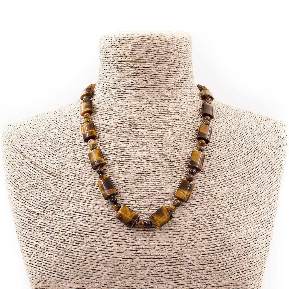 Бусы из тигрового глаза прямоугольник закругленный 16*11 мм