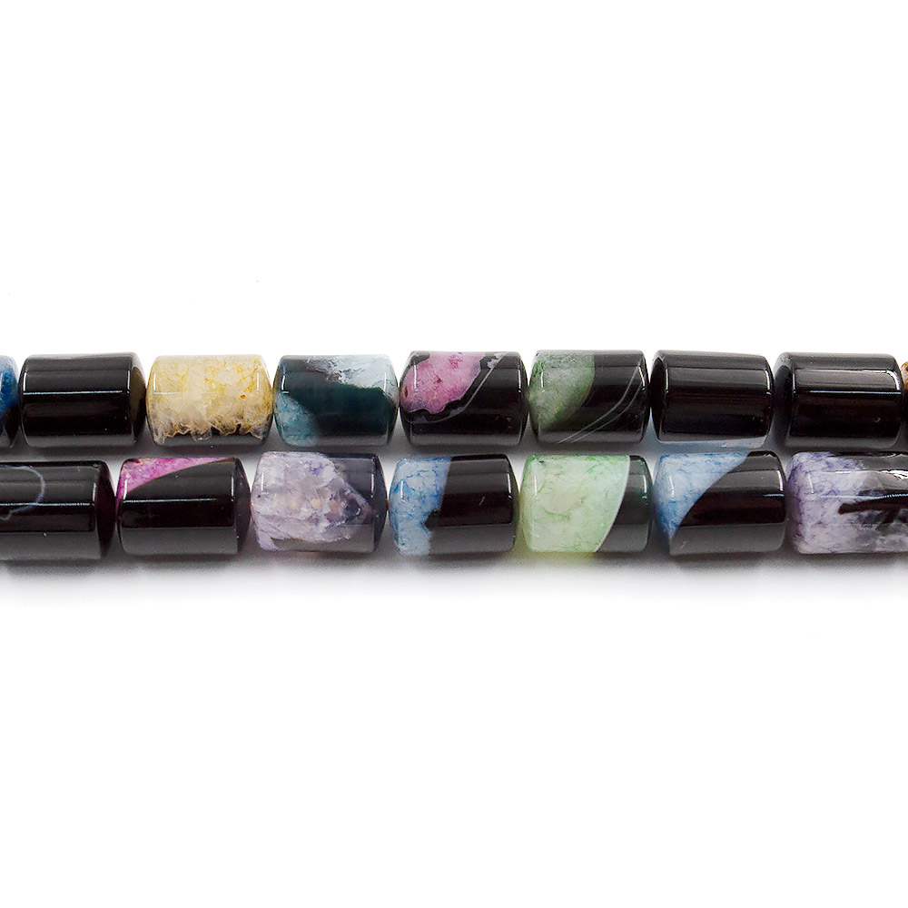 Фото товара агат черный с кварцем цветным цилиндр 13*10 мм