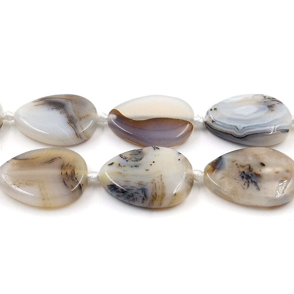 Фото товара агат моховый серый таблетка капля 29,5*22 мм