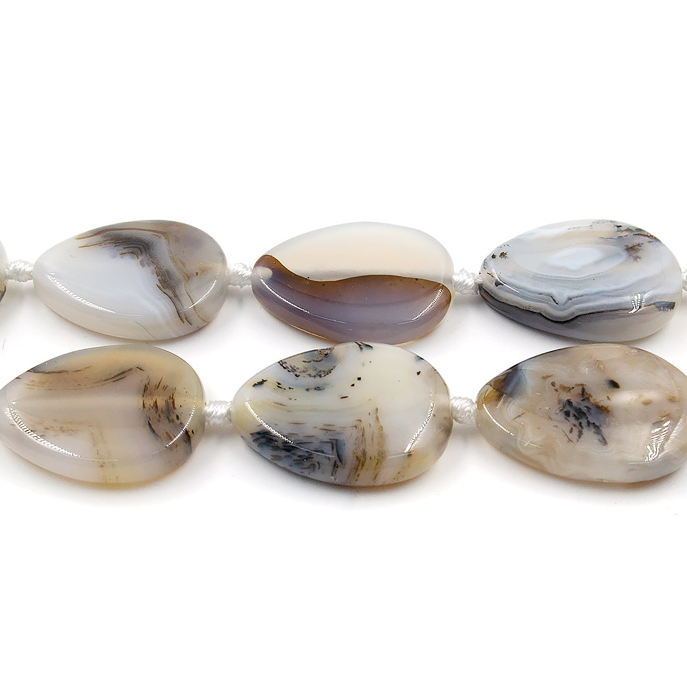 Фото товара агат моховый серый таблетка капля 29,5*22 мм