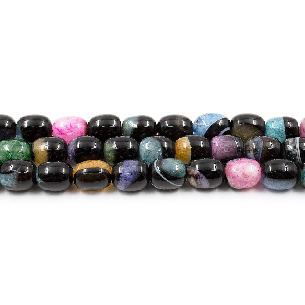 Фото товара агат черный с кварцем цветным бочата 13*11 мм