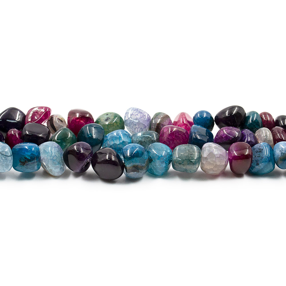 Фото товара агат кракле галтовка микс цветов темный 11 мм