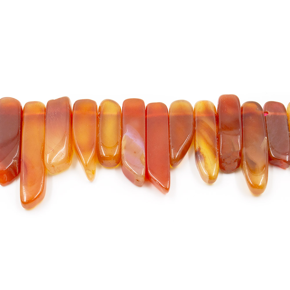 Фото товара агат пластины цвет сердолик на увеличение от 10*24 до 10*40 мм