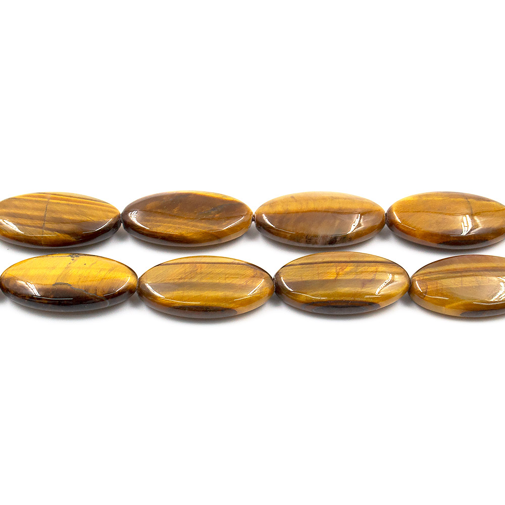 Фото товара тигровый глаз таблетка овальная вытянутая 30*15 мм