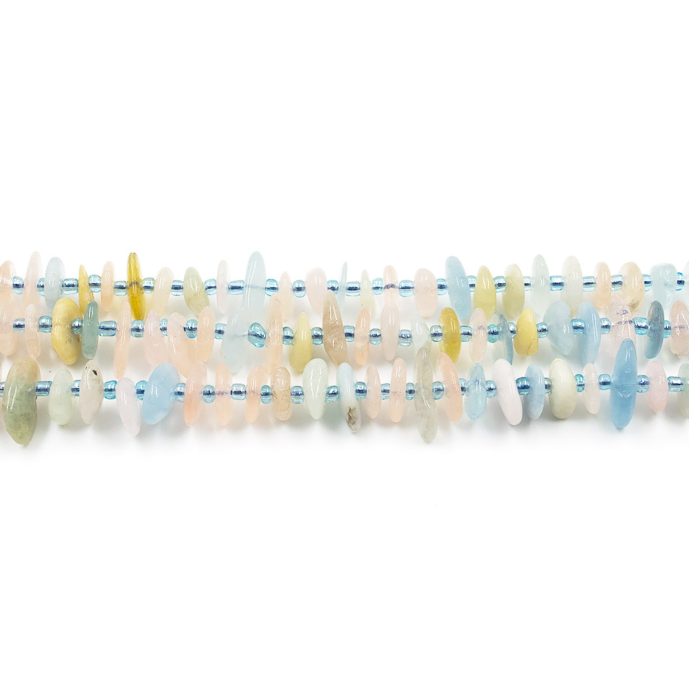 Фото товара аквамарин,розовый кварц,берилл слайс микс