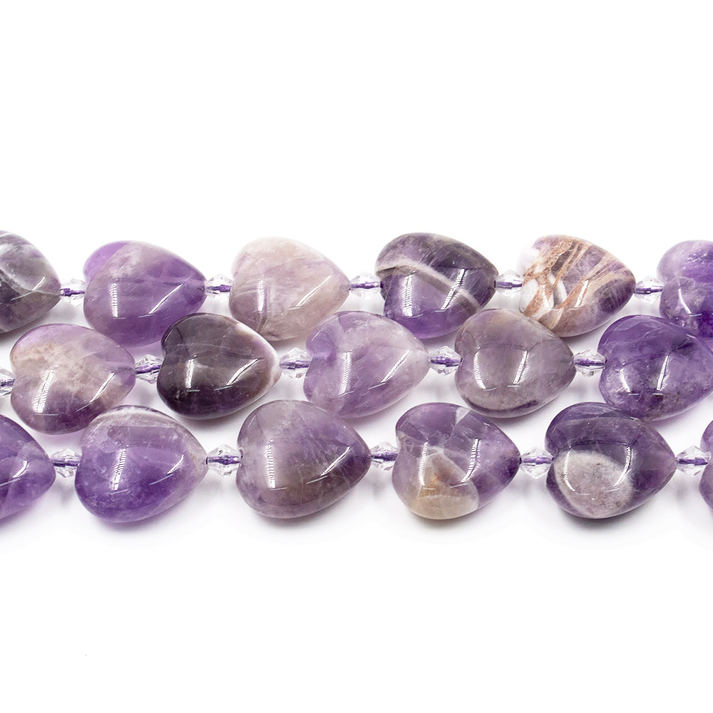 Фото товара аметист "сердце" обьемное 20*20 мм