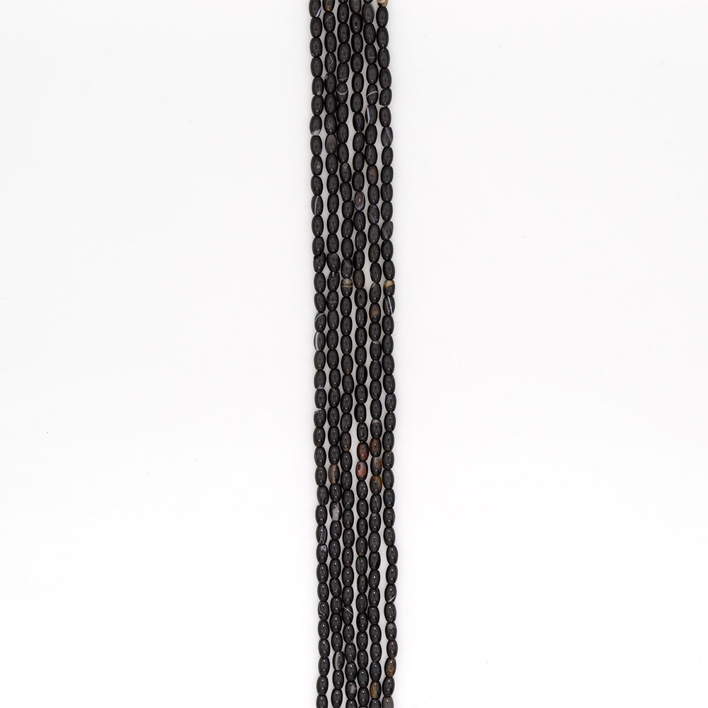 Фото товара агат бочата цвет черный 30*8 мм