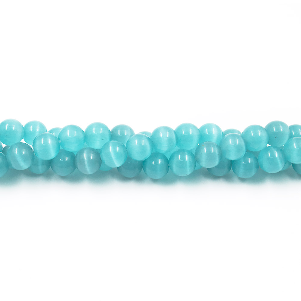 Фото товара кошачий глаз имитация шар цвет светло-голубой 10 мм