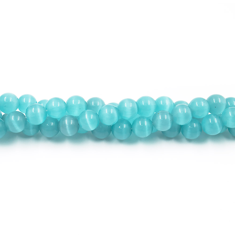 Фото товара кошачий глаз имитация шар цвет светло-голубой 10 мм