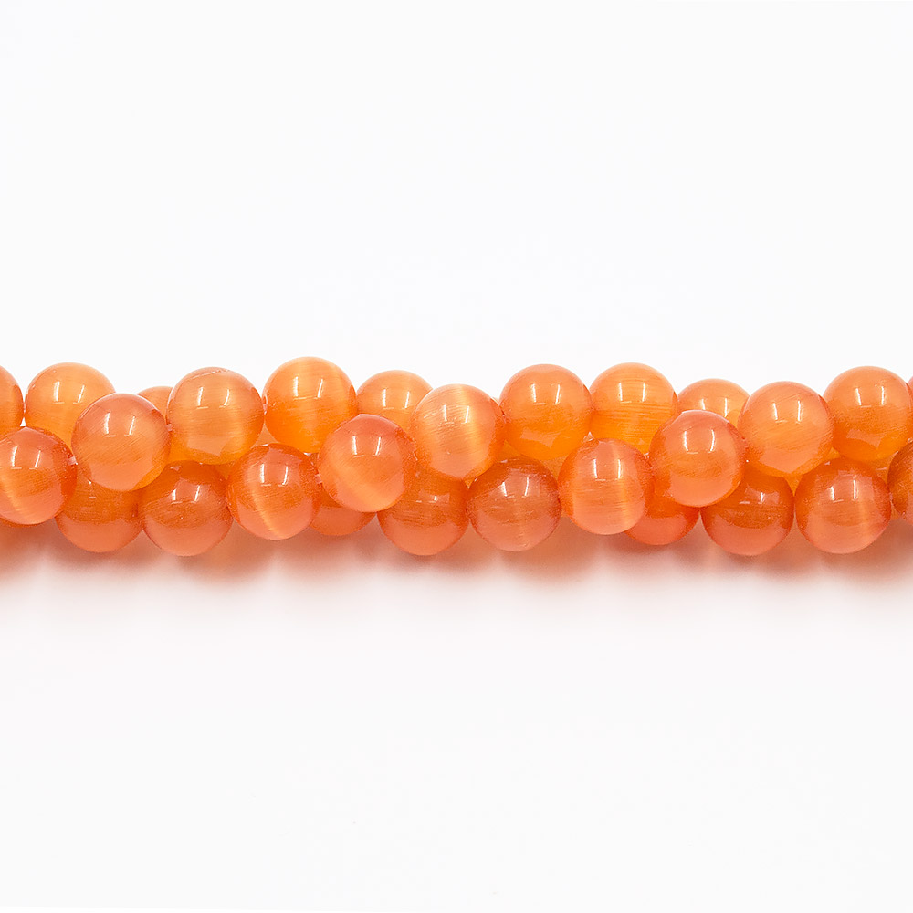 Кошачий глаз имитация шар цвет оранжевый 12 мм