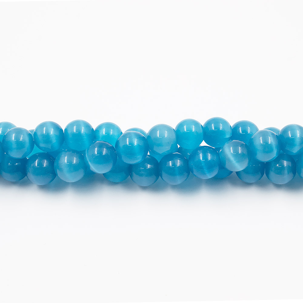 Кошачий глаз имитация шар цвет небесно-голубой 12 мм 