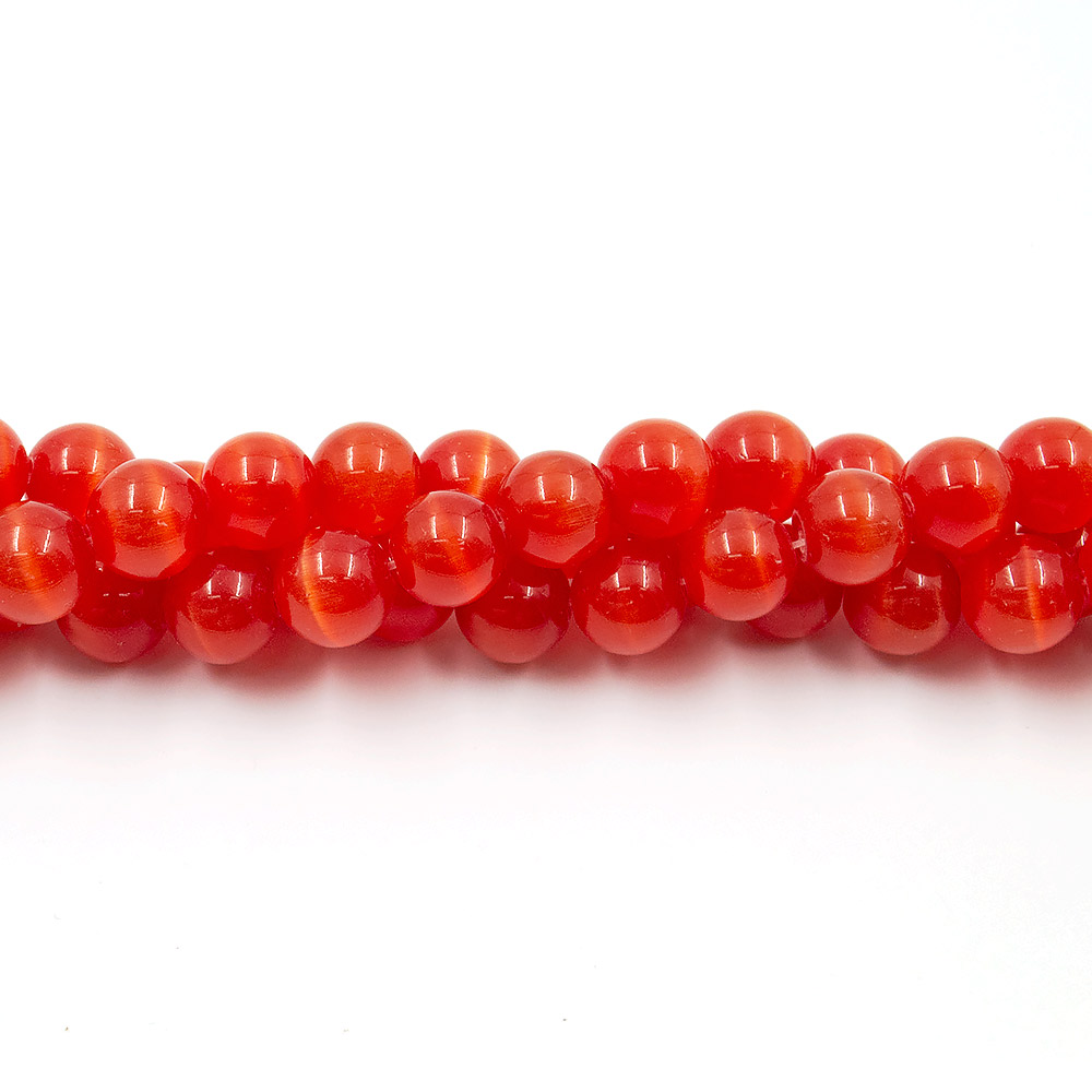 Фото товара кошачий глаз имитация шар цвет красно-оранжеый 12 мм