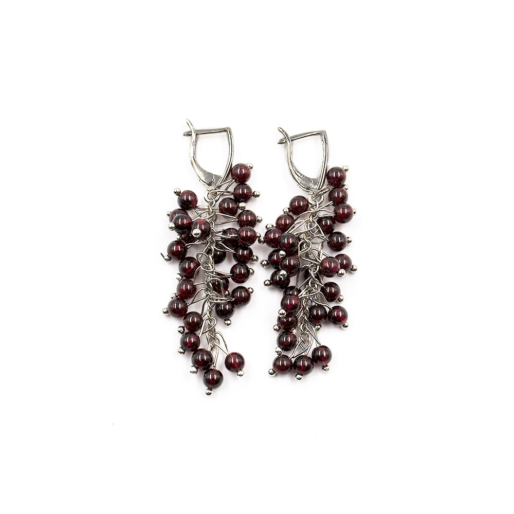 Фото товара серьги "гроздь" гранат