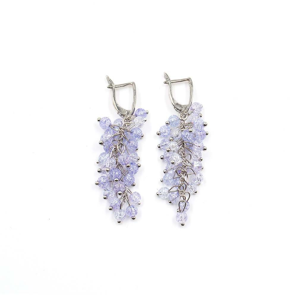 Фото товара серьги "гроздь" сахарный кварц фиолетовый