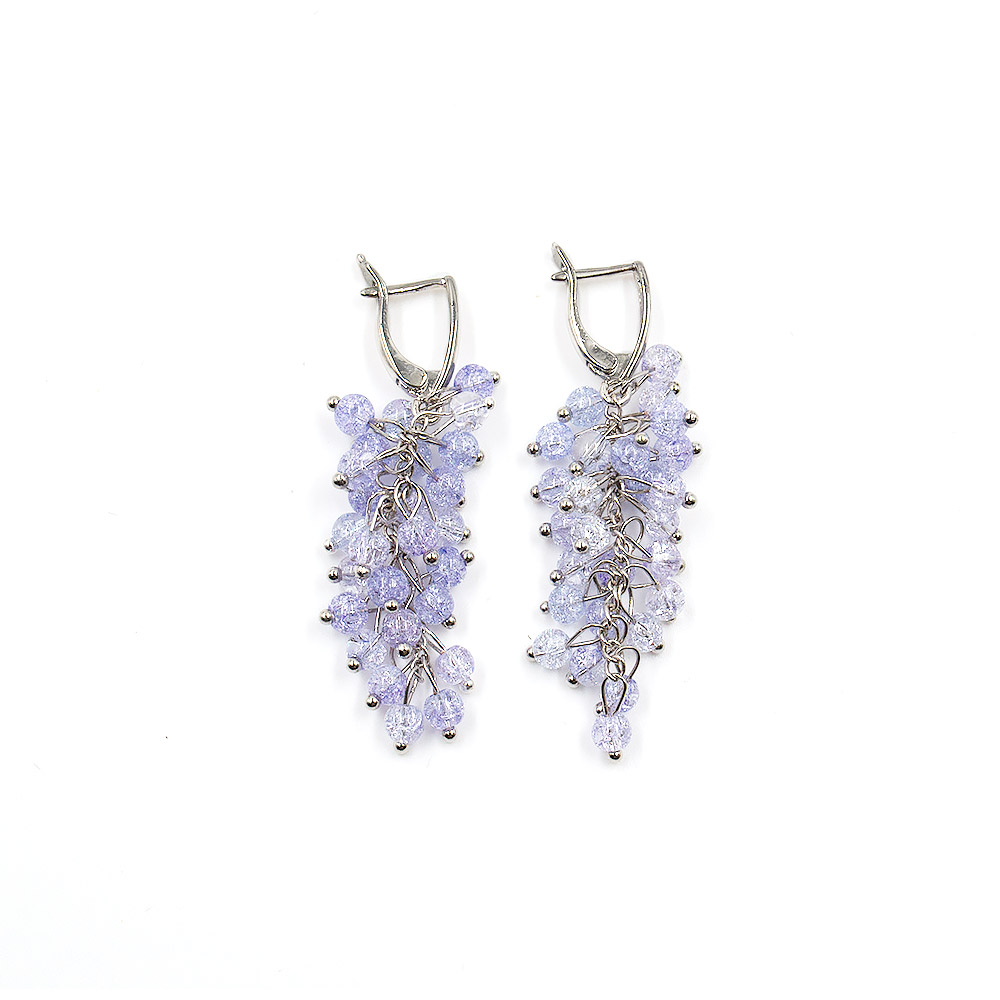 Серьги "Гроздь" сахарный кварц фиолетовый