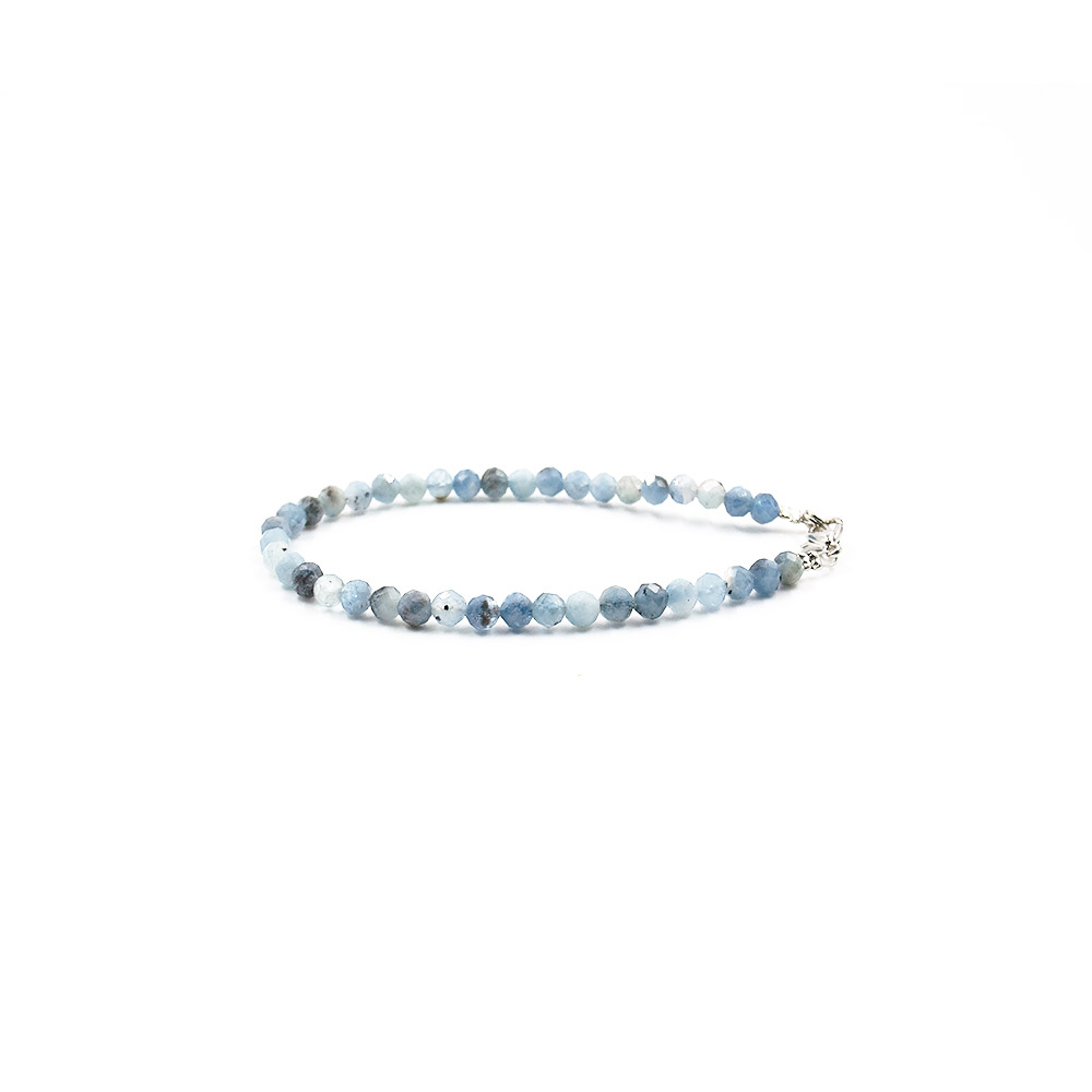 Фото товара браслет из аквамарина шар 4 мм грань