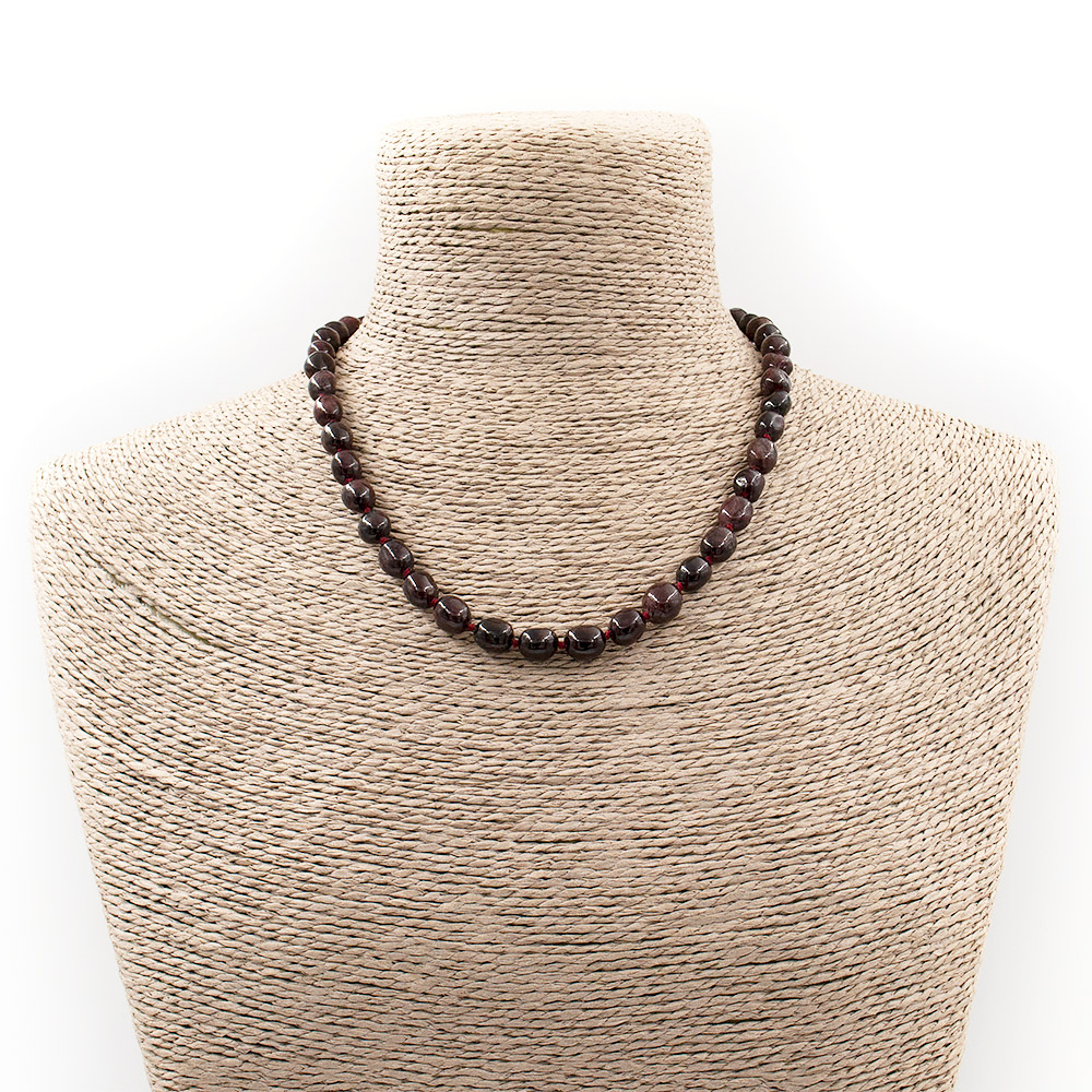 Фото товара бусы из граната галтовка бочонок 9*7мм