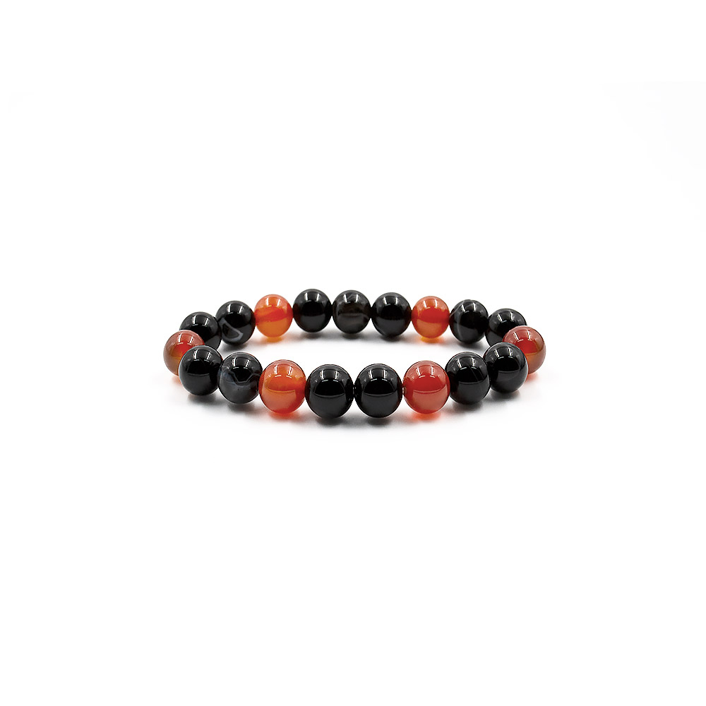 Браслет из агата черного, сердолика шар 2/1