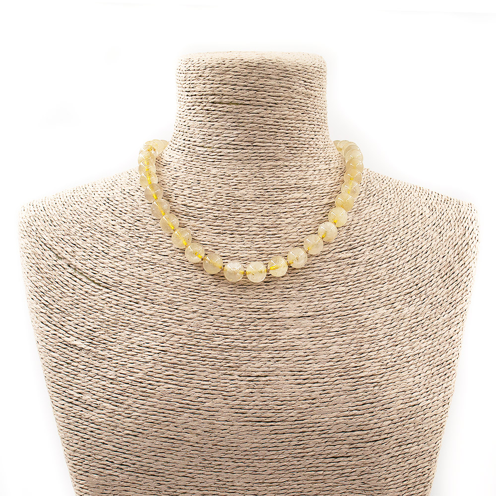 Бусы из кварца рутилового желтого 10 мм