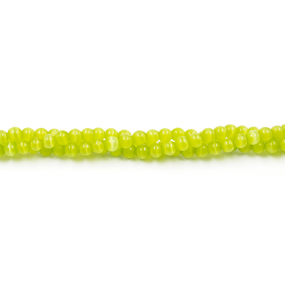 Кошачий глаз имитация шар цвет хризолит яркий  6 мм