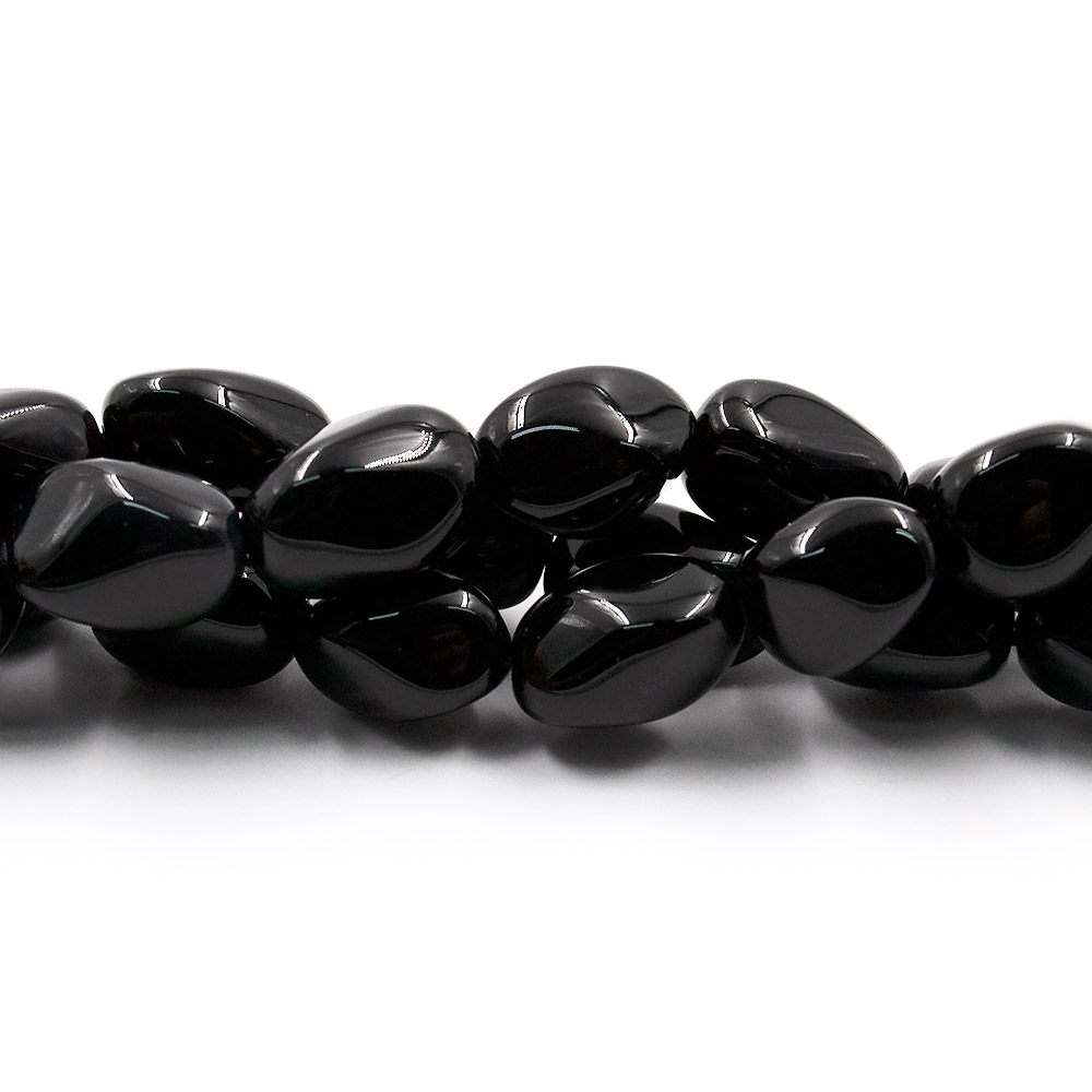 Фото товара агат черный галтовка 17*12 мм