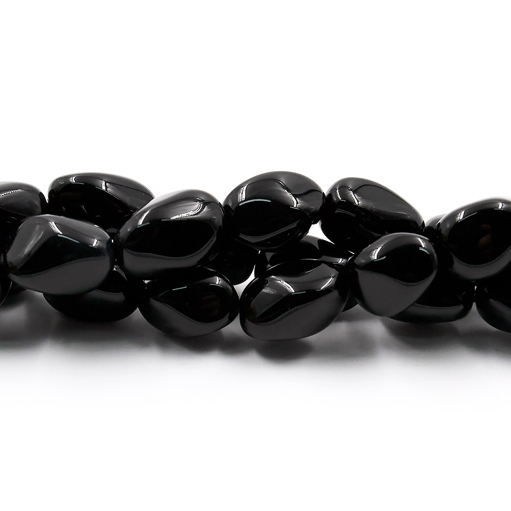 Агат черный галтовка 17*12 мм