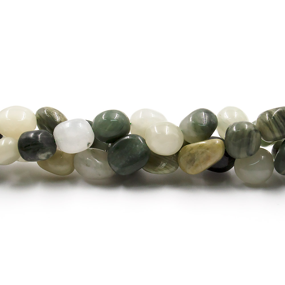 Яшма полосчатая,агат моховый галтовка 11*10 мм