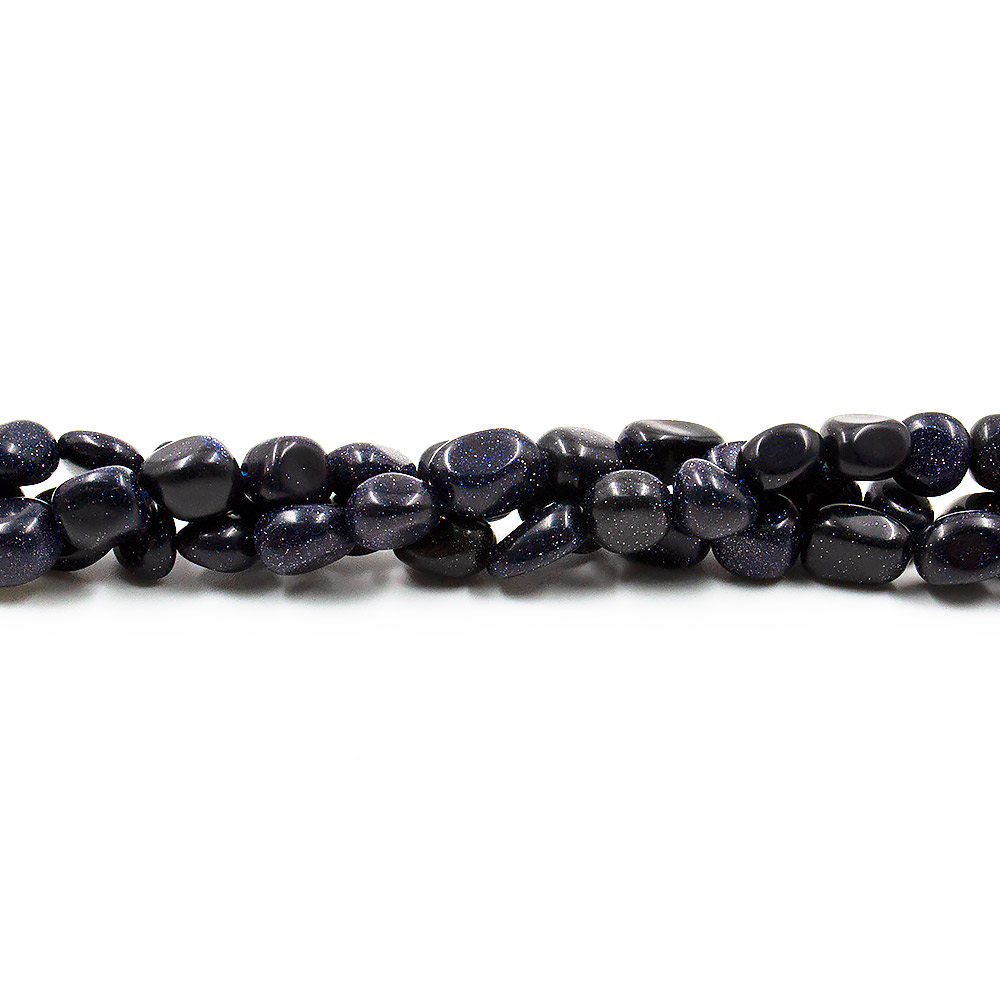 Авантюрин синтетический синий галтовка 10*9 мм