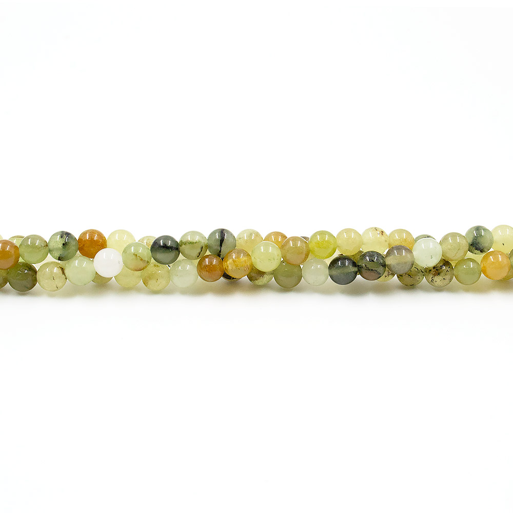 Кварц тонированный зелено-коричневый с черным микс шар 6 мм