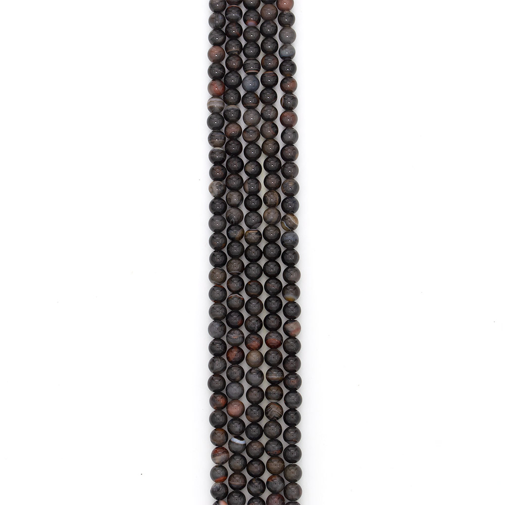 Фото товара агат шар цвет угольно-серый 6 мм