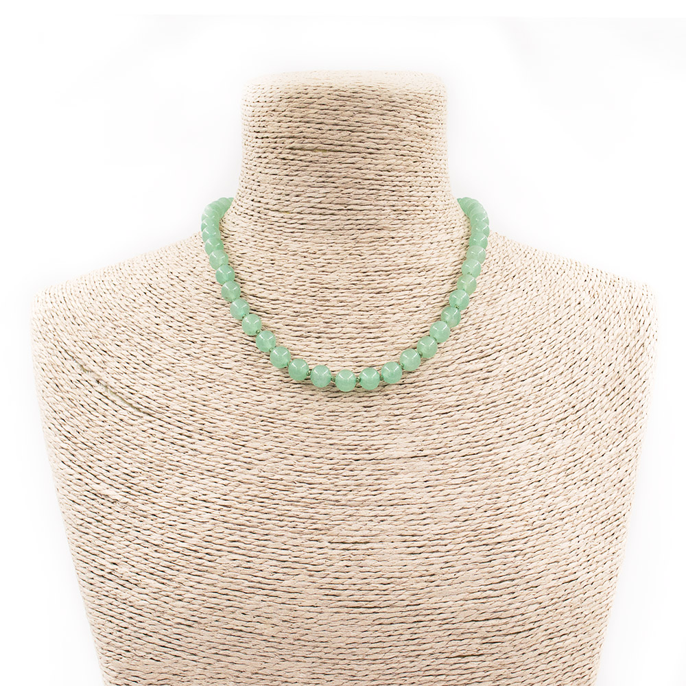 Фото товара бусы из авантюрина зеленого натура шар 8 мм