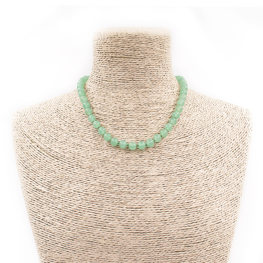 Бусы из авантюрина зеленого натура шар 8 мм