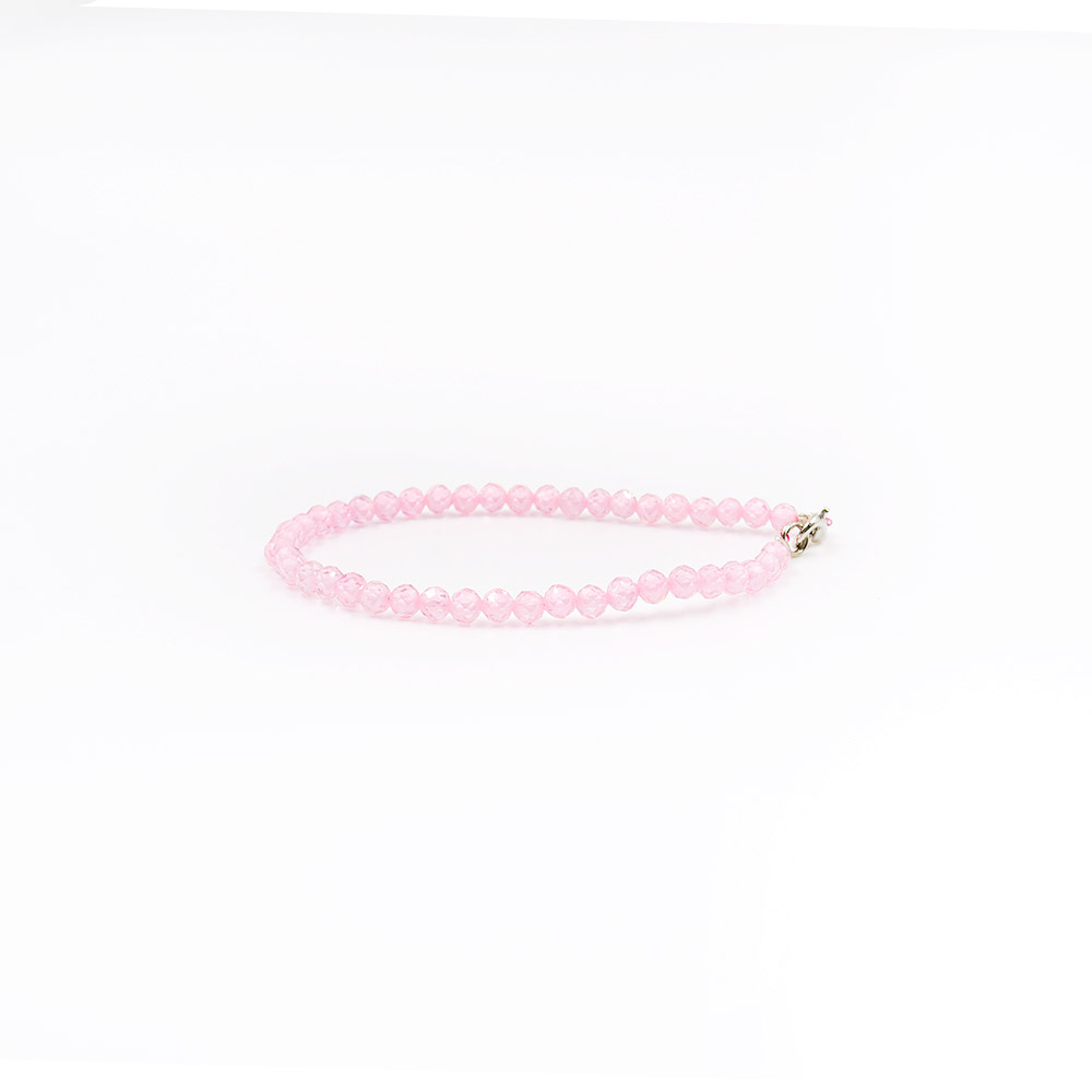 Фото товара браслет из циркона розового 4 мм грань
