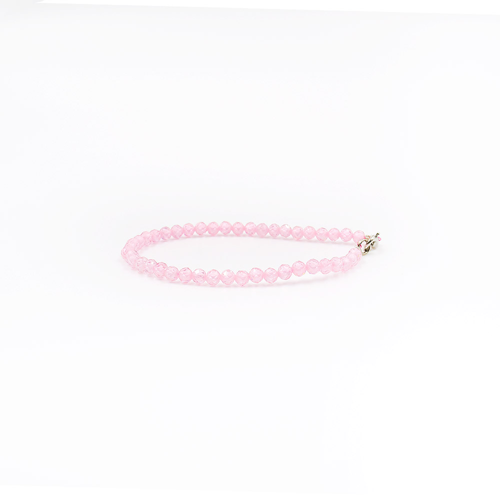 Браслет из циркона розового 4 мм грань