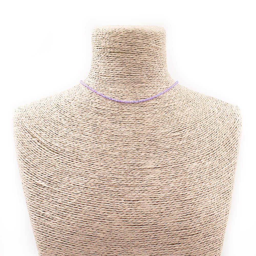 Фото товара бусы-чокер из циркона цвет аметист 2 мм люкс грань