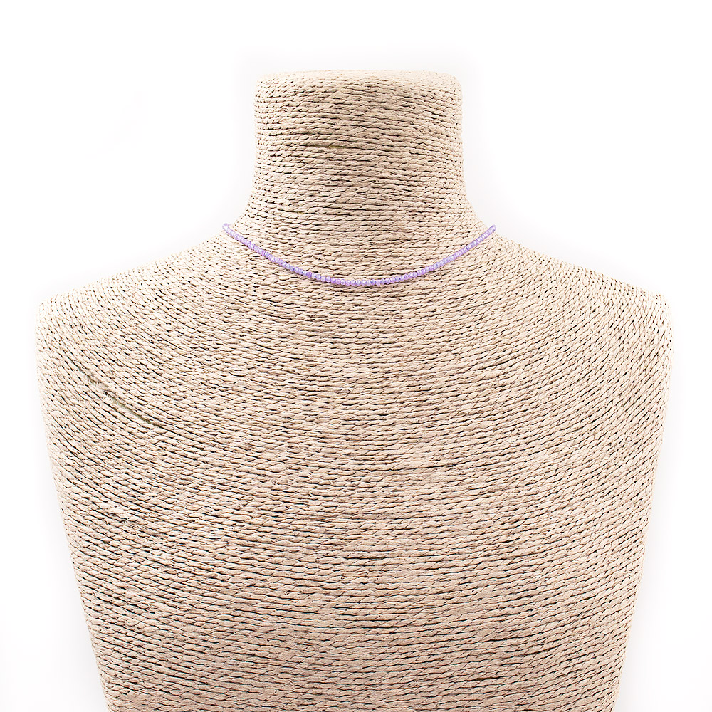 Бусы-чокер из циркона цвет аметист 2 мм люкс грань