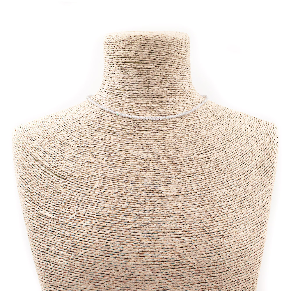 Фото товара бусы-чокер из циркона цвет горный хрусталь 3 мм грань