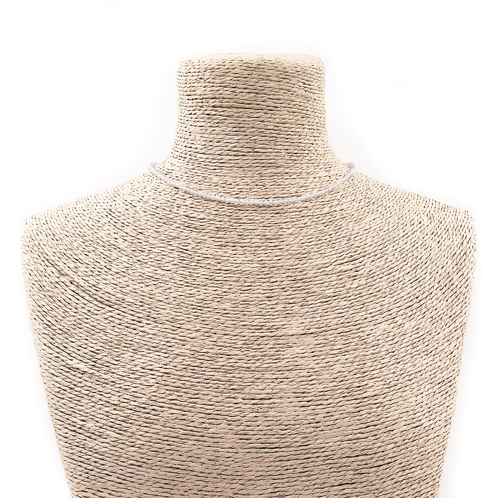 Бусы-чокер из циркона цвет горный хрусталь 3 мм грань