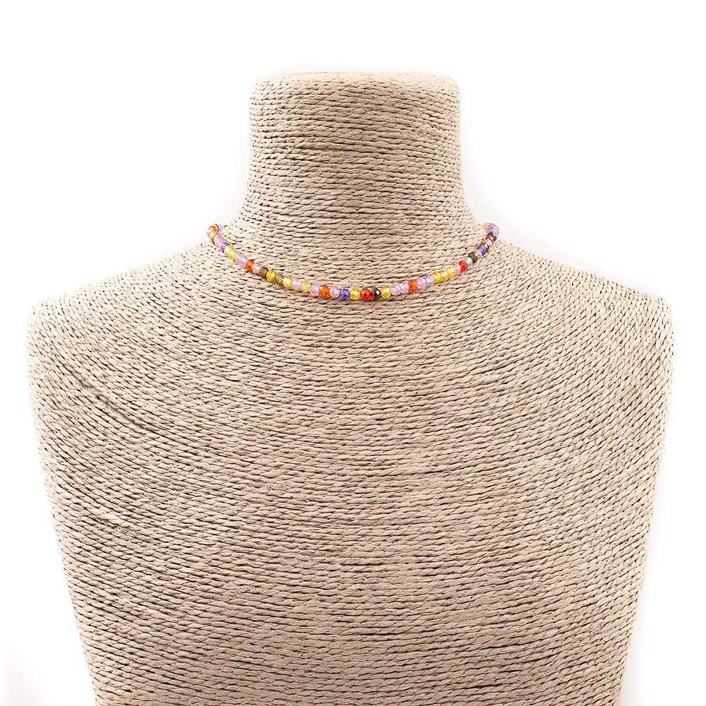 Фото товара бусы-чокер из циркона микс цветов 4 мм грань